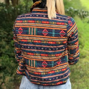 Tribal print puff jacket